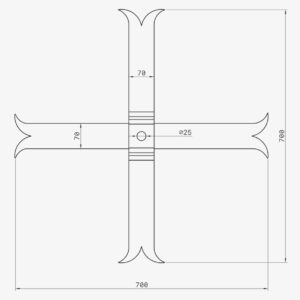 Croix de chainage soyage forgée 70 x 70 cm