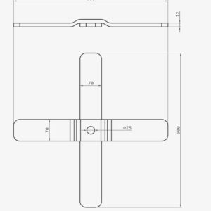 Croix de chainage à soyage - 50 x 50 cm - Extrémités simples