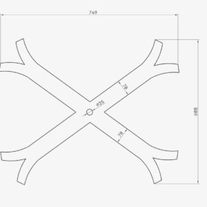 Croix de Saint André - 75 x 60 cm - pour tirant de 24mm