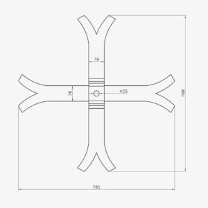 Croix de chainage forgée - extrémités ouvertes