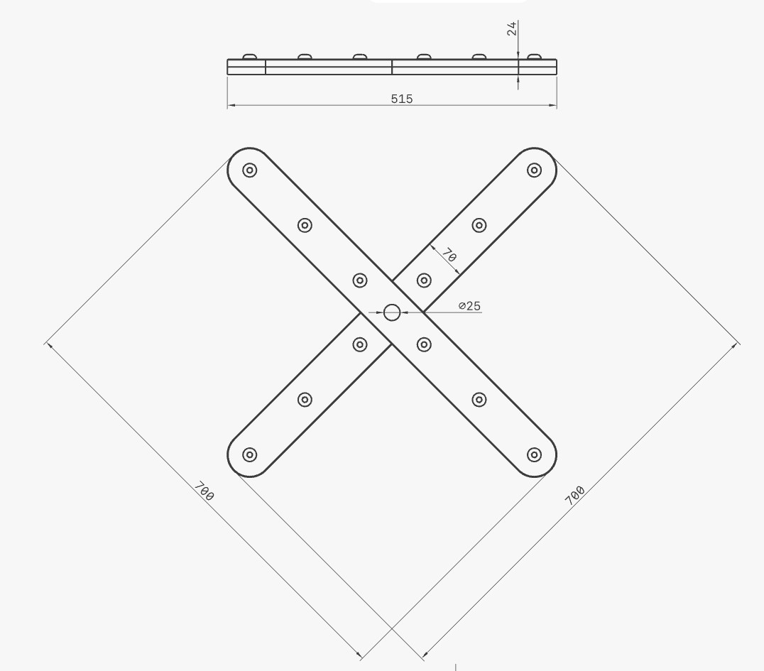 CROIX de chainage style industriel n°1 - 70 x 70