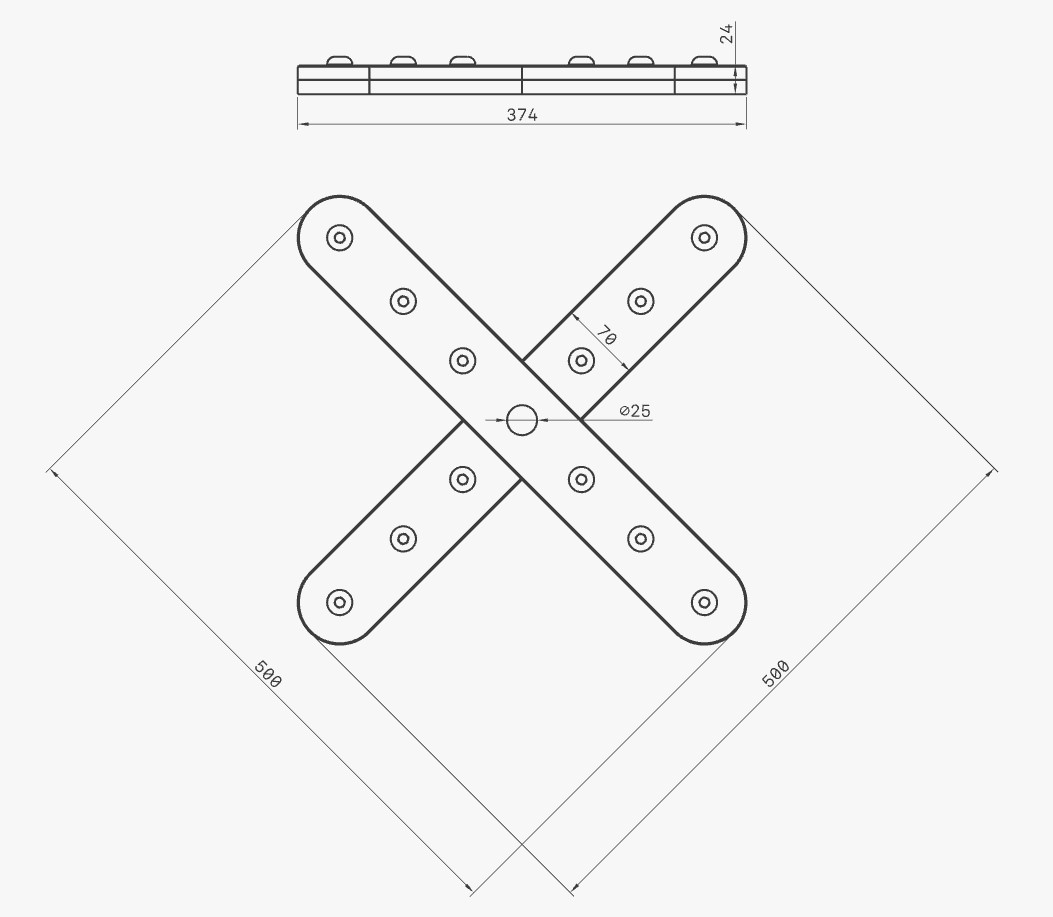 CROIX INDUS n°2 - 50 x 50 croix de chainage style industriel