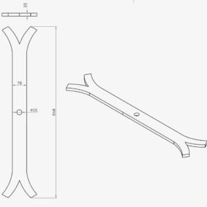 Clé de tirant en I n°3 - 84cm - acier forgé