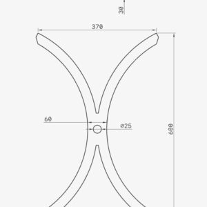 Croix de chainage en X forgée 60 x 37cm pour tirant métallique