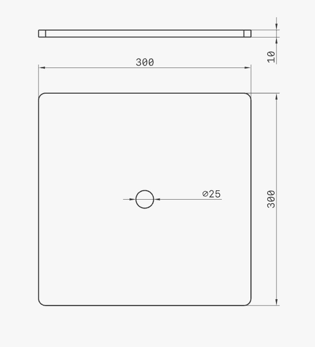 Plaque 300x300x10mm pour tirant de chainage - ancrage mural