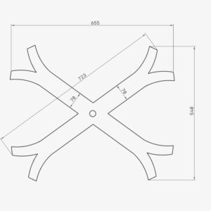 Croix de Saint André 2 - 65 x 54 cm - acier forgé