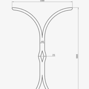 Croix de chainage en X - 50 x 81 cm acier forgé