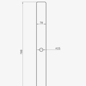 Plat ancrage pour tirant de chainage - 70 x 7 cm - Épaisseur 15mm