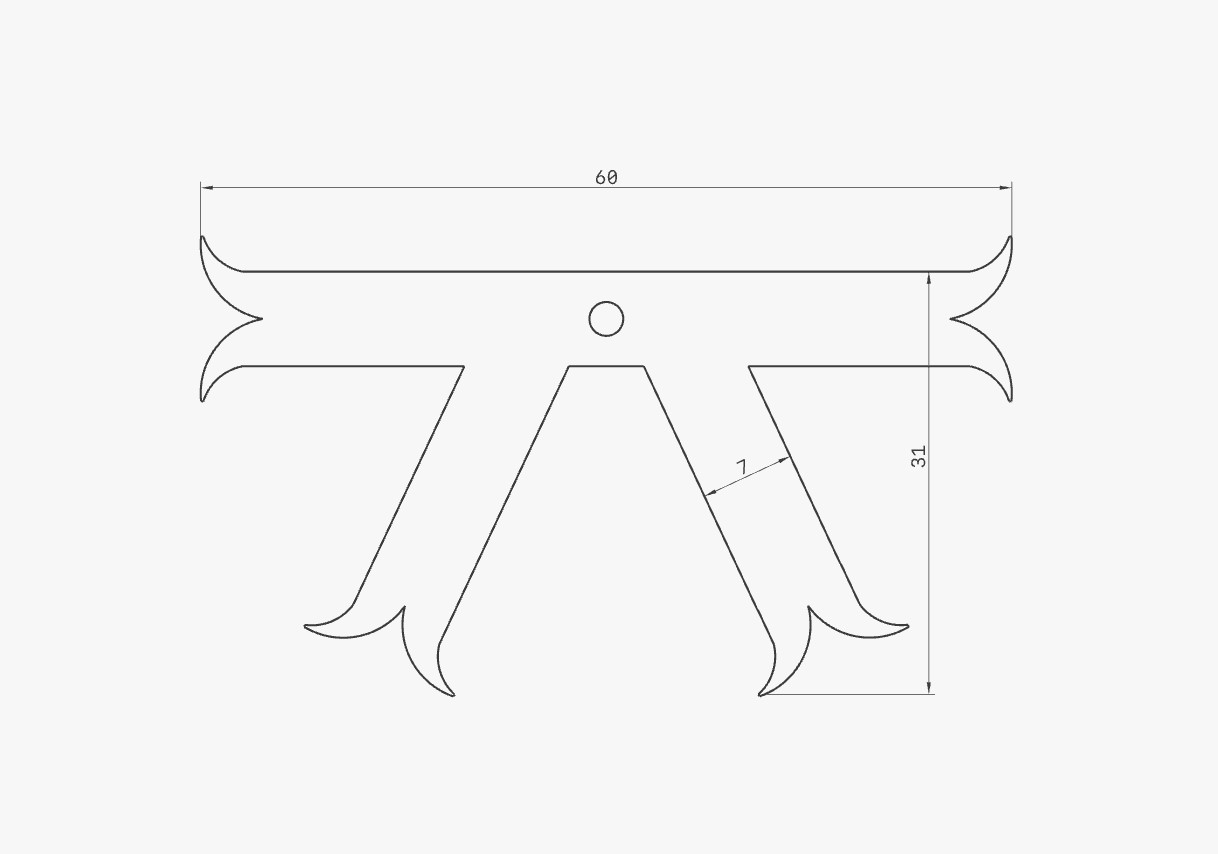 Clé de tirant en K - 60 x 30 cm - Extrémités forgées - Pour tirant métallique diamètre 24mm Clé de tirant en K - 60 x 30 cm - Extrémités forgées - Pour tirant métallique diamètre 24mm
