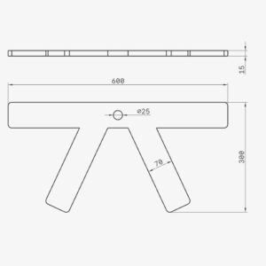 Clé de tirant en K - 60 x 30 cm - Extrémités simples - pour tirant métallique diametre 24mm