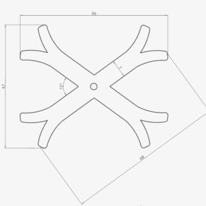 Croix de Saint André acier forgé dimensions 56 x 47 cm pour chainage