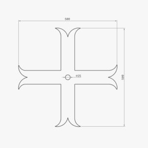 Croix d'ancrage 3 - 50 x 50 cm - Extrémités forgées