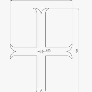 Croix de chainage 50 x 70 cm - Extrémités forgées