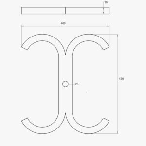 Croix X - 40 x 45 cm - ancre murale acier forgé