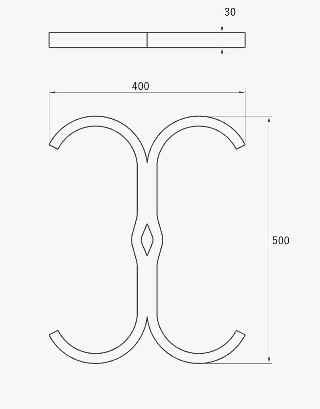 Croix X - 50 x 40 cm - Ancre murale forgée Croix X - 50 x 40 cm - Ancre murale forgée
