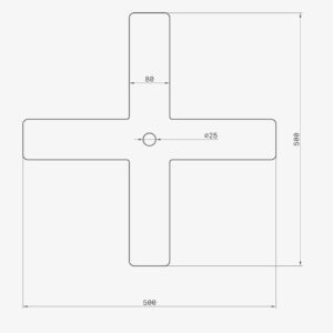 Croix ancre murale acier - 50 x 50 cm