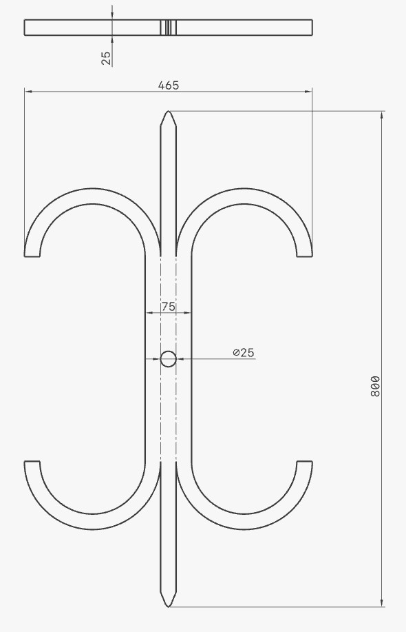 clé n°41 - croix de chainage acier forgé pour tirant