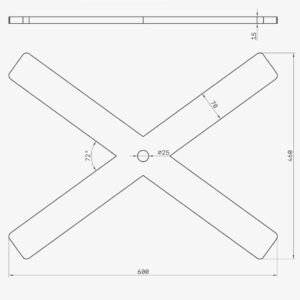 Croix de Saint Ancré n°4 pour tirant - Extrémités simples - ancres-chainage.fr