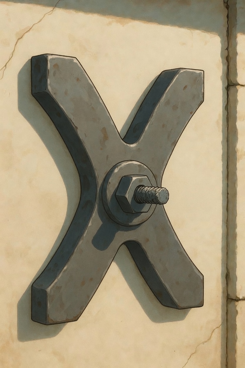 Croix de chainage sur mur 2 - dessin