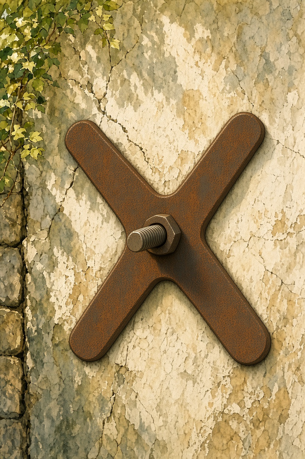 Croix de saint andré sur mur de façade