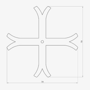 ancre pour tirant 70 x 70cm - extremites ouvertes forgees